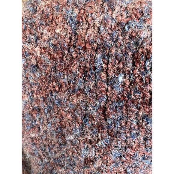 Size S//Vintage 90s Boucle Purple Wool Blend Knit Cardigan Sweater - Picture 4 of 6